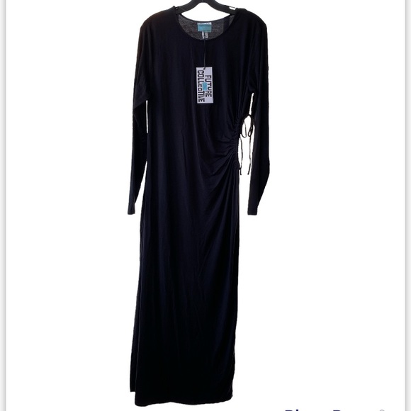 future collective gabriella karefa-johnson long sleeve black dress size L NWT - Picture 1 of 7